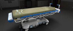 CG image of tan medical surgical bed virtual 3D product render